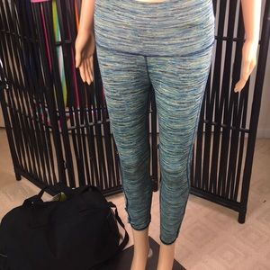 Aerie Navy & Green & Yellow Yoga Capris Size XS